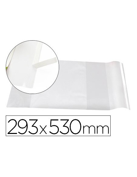 FORRALIBRO LIDERPAPEL CON SOLAPA AJUSTABLE ADHESIVO 285 x 530 MM AD08