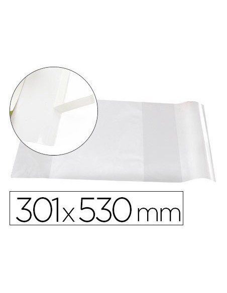 FORRALIBRO LIDERPAPEL CON SOLAPA AJUSTABLE ADHESIVO 296 x 530 MM AD09