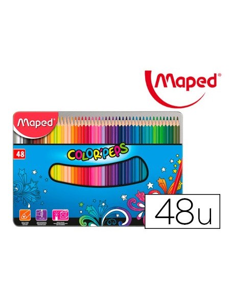 LAPICES MAPED PEPS CAJA MET.DE 48 LAPICES SURT.