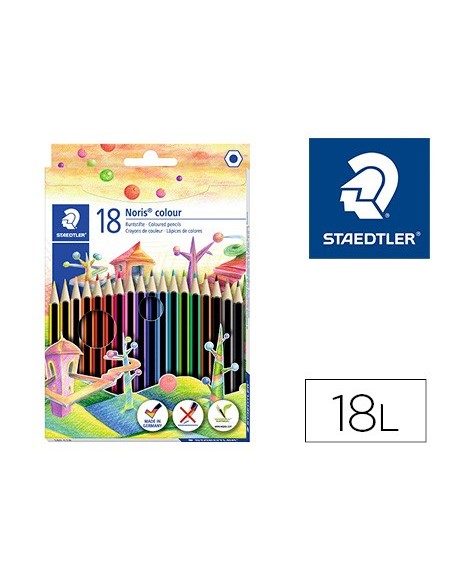 LAPICES COLORES STAEDTLER WOPEX ECOLOGICO 18 COLORES C.CARTON
