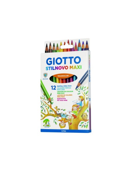 LAPICES DE COLORES GIOTTO MEGA TRI CAJA DE 12 COLORES MINA 5,5 MM