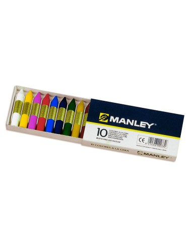 LAPICES CERA MANLEY CAJA 10 COL.REF.110