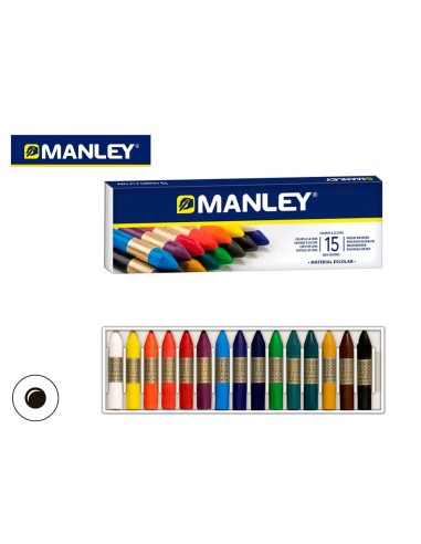 LAPICES CERA MANLEY CAJA 15 COL.REF.115