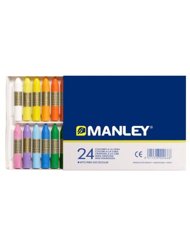 LAPICES CERA MANLEY CAJA 24 COL.REF.124