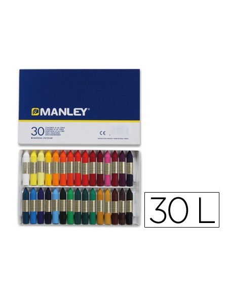 LAPICES CERA MANLEY CAJA 30 COL.