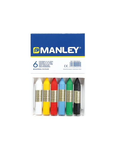 LAPICES CERA MANLEY CAJA 6 COL.REF.106