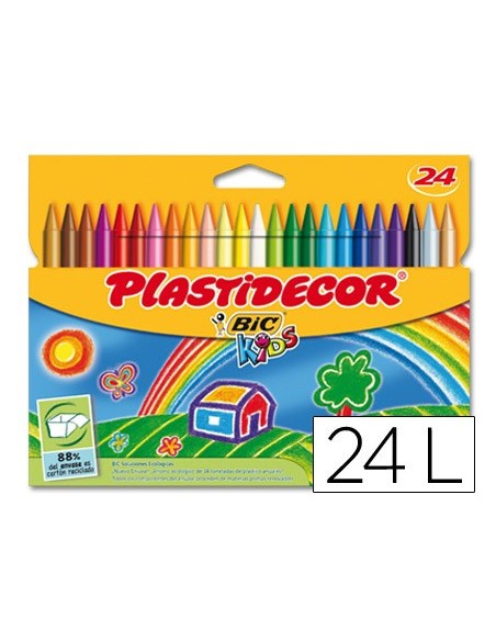 LAPICES CERA PLASTIDECOR CAJA 24 COL.