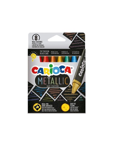 LAPICES CERA CARIOCA METALLIC TRIANGULAR CAJA 8 SURT.