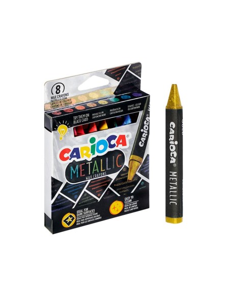 LAPICES CERA CARIOCA METALLIC TRIANGULAR CAJA 8 SURT.