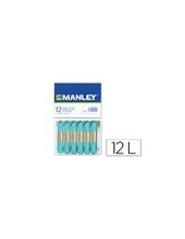 LAPICES CERA MANLEY UNICOLOR AZUL TURQUESA -CAJA DE 12 N.16** 2