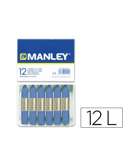 LAPICES CERA MANLEY UNICOLOR AZUL ULTRAMAR -CAJA DE 12 N.18