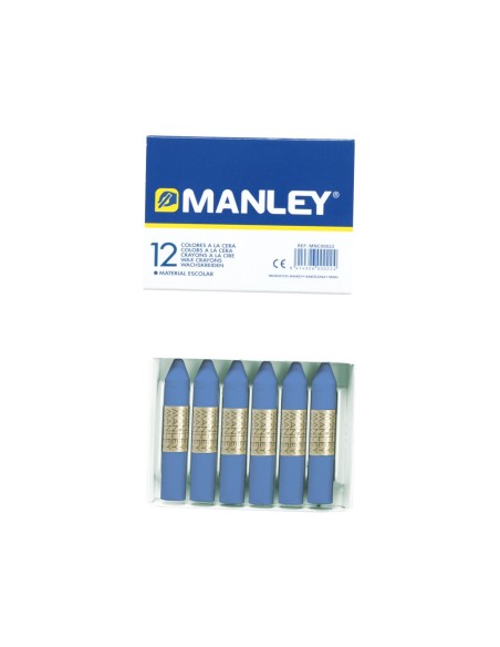 LAPICES CERA MANLEY UNICOLOR AZUL ULTRAMAR -CAJA DE 12 N.18