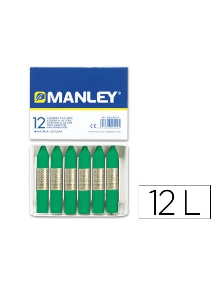 LAPICES CERA MANLEY UNICOLOR VERDE NATURAL -CAJA DE 12 N.21