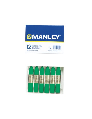 LAPICES CERA MANLEY UNICOLOR VERDE NATURAL -CAJA DE 12 N.21