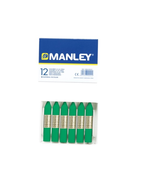 LAPICES CERA MANLEY UNICOLOR VERDE NATURAL -CAJA DE 12 N.21