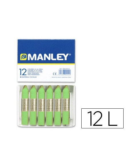 LAPICES CERA MANLEY UNICOLOR VERDE AM.ENTO -CAJA DE 12 N.22