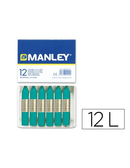 LAPICES CERA MANLEY UNICOLOR VE.AZULADO -CAJA 12 N.23 MNC04668/ N. 23
