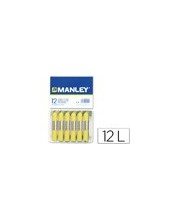 LAPICES CERA MANLEY UNICOLOR AMARILLO CLARO -CAJA DE 12 N.4 2