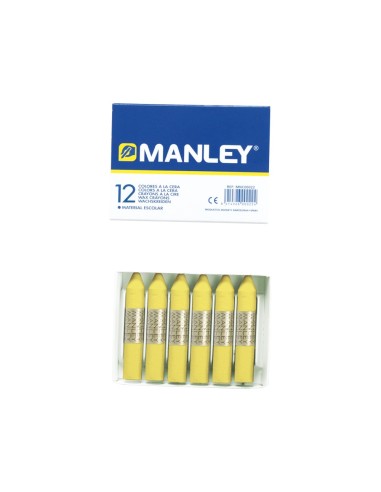 LAPICES CERA MANLEY UNICOLOR AMARILLO CLARO -CAJA DE 12 N.4