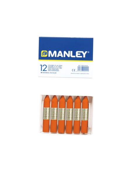 LAPICES CERA MANLEY UNICOLOR NARANJA -CAJA DE 12 N.6