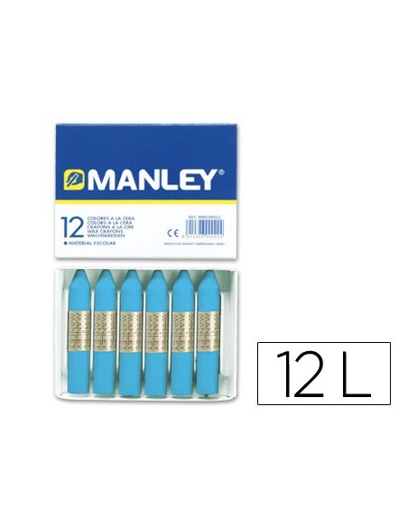 LAPICES CERA MANLEY UNICOLOR AZUL CELESTE -CAJA DE 12 N.17
