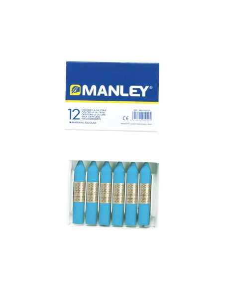 LAPICES CERA MANLEY UNICOLOR AZUL CELESTE -CAJA DE 12 N.17