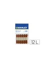 LAPICES CERA MANLEY UNICOLOR PARDO -CAJA DE 12 2