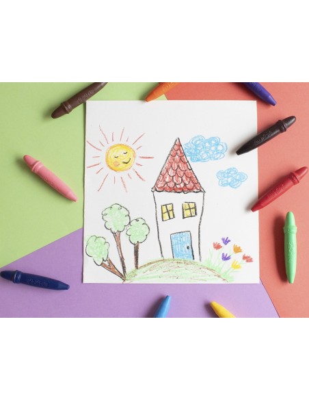 LAPICES CERA GIOTTO BEBE CAJA 10 COL.