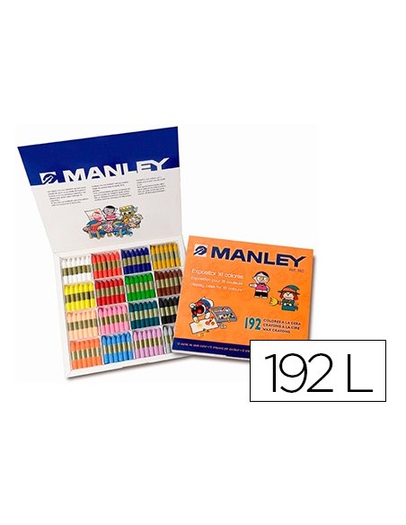 LAPICES CERA MANLEY CAJA DE 192 UNIDADES 16 COLORES SURTIDOS