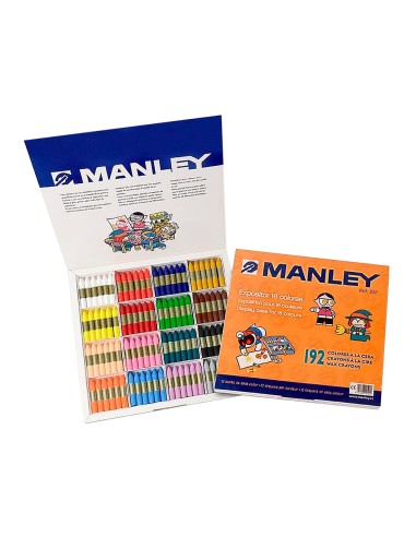 LAPICES CERA MANLEY CAJA DE 192 UNIDADES 16 COLORES SURTIDOS