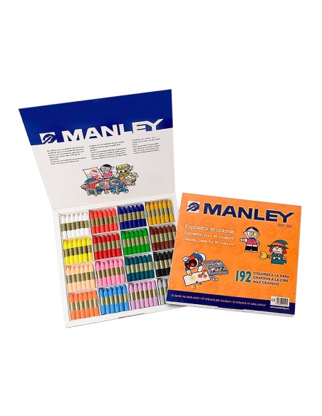LAPICES CERA MANLEY CAJA DE 192 UNIDADES 16 COLORES SURTIDOS