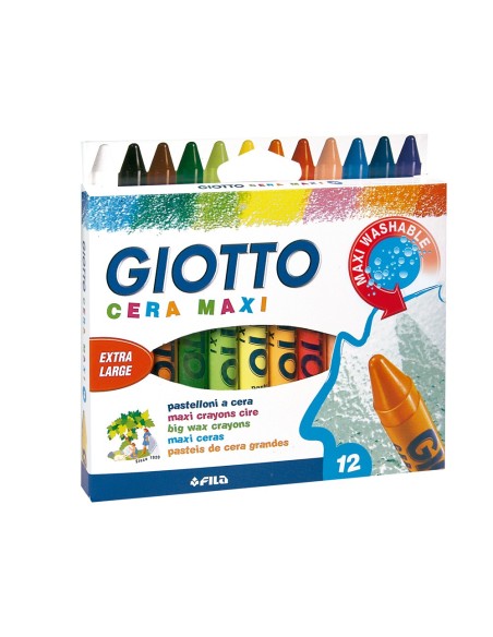 LAPICES CERA GIOTTO MAXI CAJA DE 12 COLORES