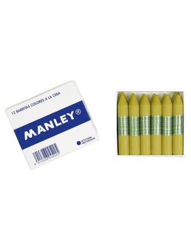 LAPICES DE CERA MANLEY UNICOLOR OCRE MADERA CAJA DE 12 N.64