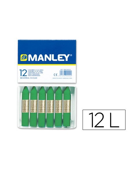 LAPICES CERA MANLEY UNICOLOR VERDE PRIMAVERA Nº 25 CAJA DE 12