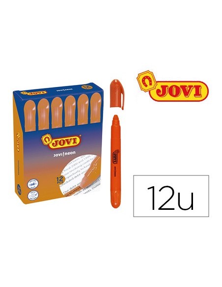 MARCADOR DE CERA GEL JOVI FLUORESCENTE NARANJA CAJA DE 12 UD.