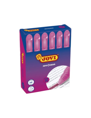 MARCADOR DE CERA GEL JOVI FLUORESCENTE ROSA CAJA DE 12 UD.