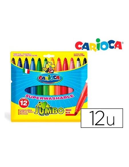 ROTULADOR CARIOCA JUMBO C/12 COL.PUNTA GRUESA