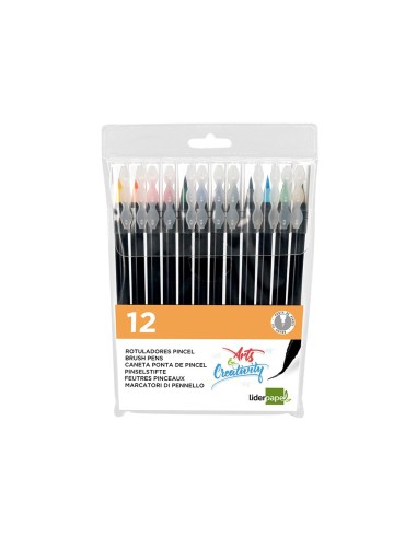 ROTULADORPUNTA PINCEL EXTRA SUAVE ESTUCHE 12 UD.SURT.