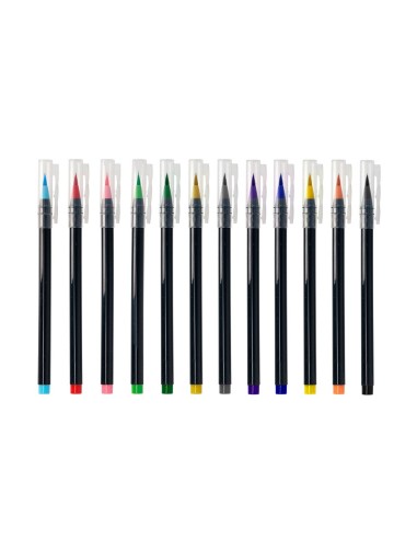 ROTULADORPUNTA PINCEL EXTRA SUAVE ESTUCHE 12 UD.SURT.