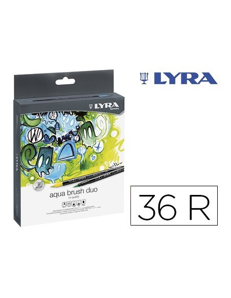 ROTULADOR LYRA AQUA BRUSH DUO CAJA 36 SURT.
