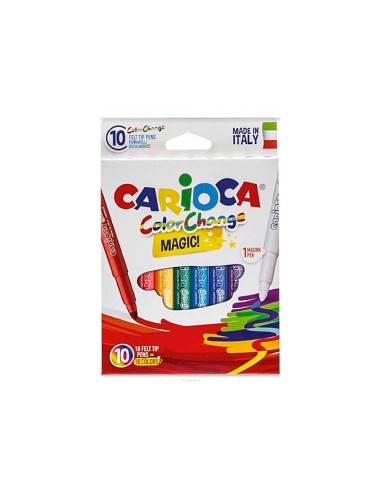 ROTULADOR CARIOCA CAMBIA TINTA MAGICA CAJA 10 UD.SURT.