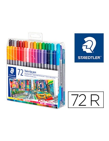 ROTULADOR STAEDTLER DOBLE FIBRA 3200  72 UD.SURT.
