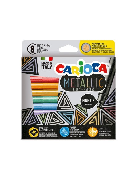 ROTULADOR CARIOCA METALLIC FINA CAJA 8 SURT.
