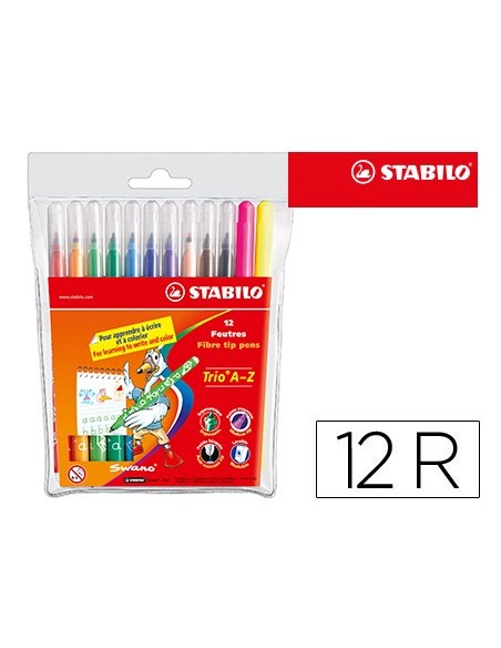 ROTULADOR STABILO TRIO CAJA 12 COL.