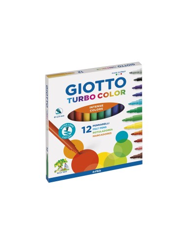 ROTULADOR GIOTTO TURBO COLOR CAJA 12 COL.LAVABLES C/PUNTA BLOQUEADA