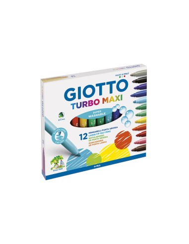 ROTULADOR GIOTTO TURBO-MAXI CAJA 12 COL.LAVABLES C/PUNTA BLOQUEADA