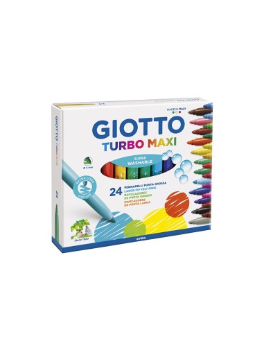 ROTULADOR GIOTTO TURBO-MAXI CAJA 24 COL.LAVABLES C/PUNTA BLOQUEADA