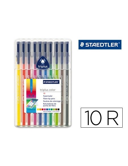 ROTULADOR STAEDTLER TRIPLUS ESTUCHE 10 COL.