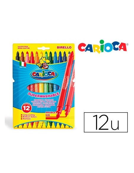 ROTULADOR CARIOCA BIRELO BIPUNTA CAJA 12 COL.