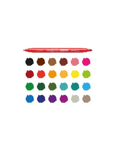 ROTULADOR CARIOCA BIRELO BIPUNTA CAJA 24 COL.